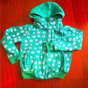 Green Polka Dot zip up Hoodie